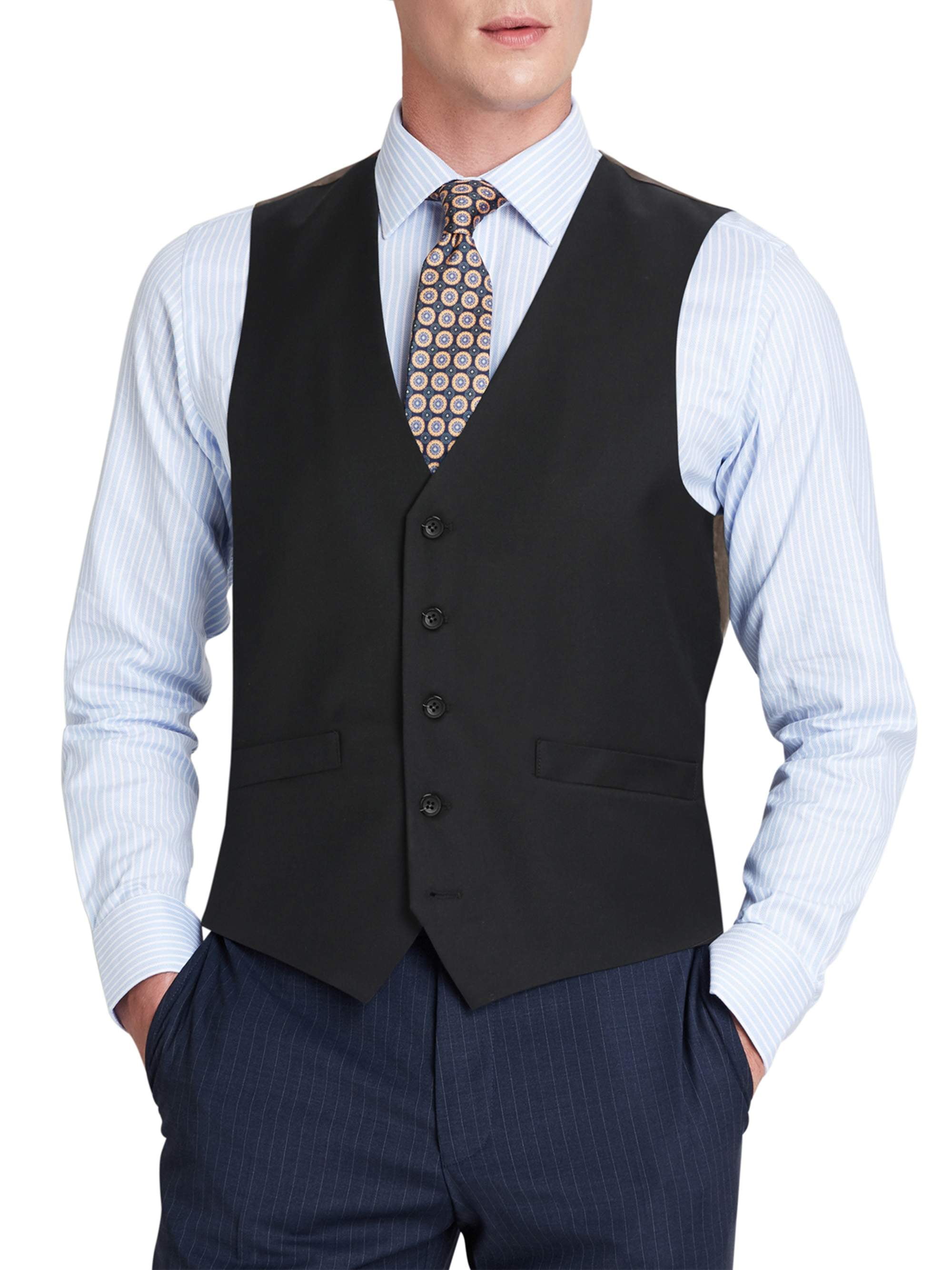 Men's Single Breasted Vest Wool Dress Vest Formal Suit Vest Waistcoat ...