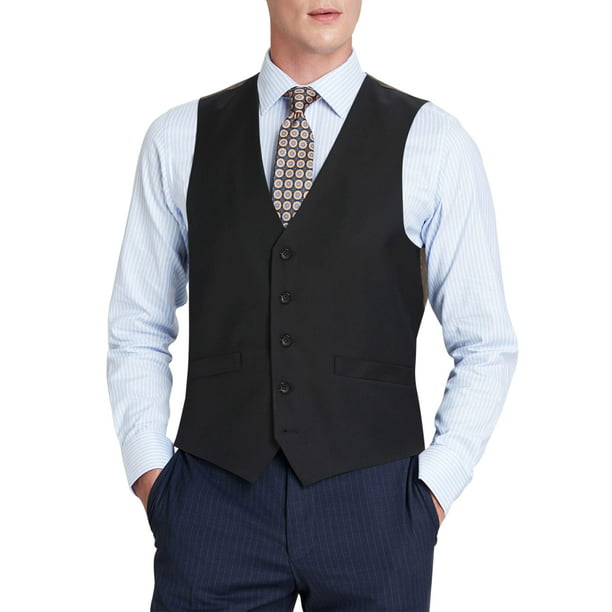 Verno - Men's Single Breasted Vest Wool Dress Vest Formal Suit Vest ...