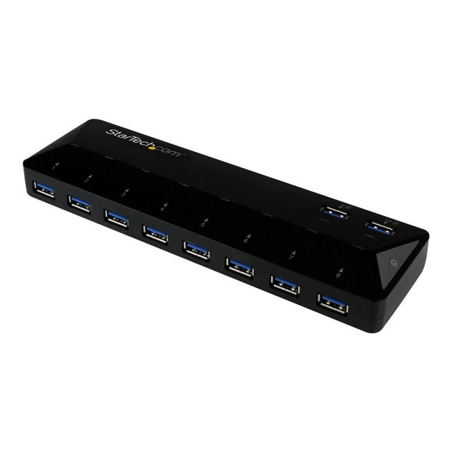 StarTech.com 10 Port USB 3.0 Hub with Charge & Sync Ports - 8 x USB-A, 2 x USB-A Fast Charge Ports - Multi Port Powered USB Hub (ST103008U2C) - USB peripheral sharing switch - 10 x SuperSpeed USB 3.0 - desktop - for P/N: DKWG30DPHPD, DKWG30DPHPDU, TB33A1C, USB312SAT3CB, USB315CB2M, USBLTM1MBK, USBLTM1MWH