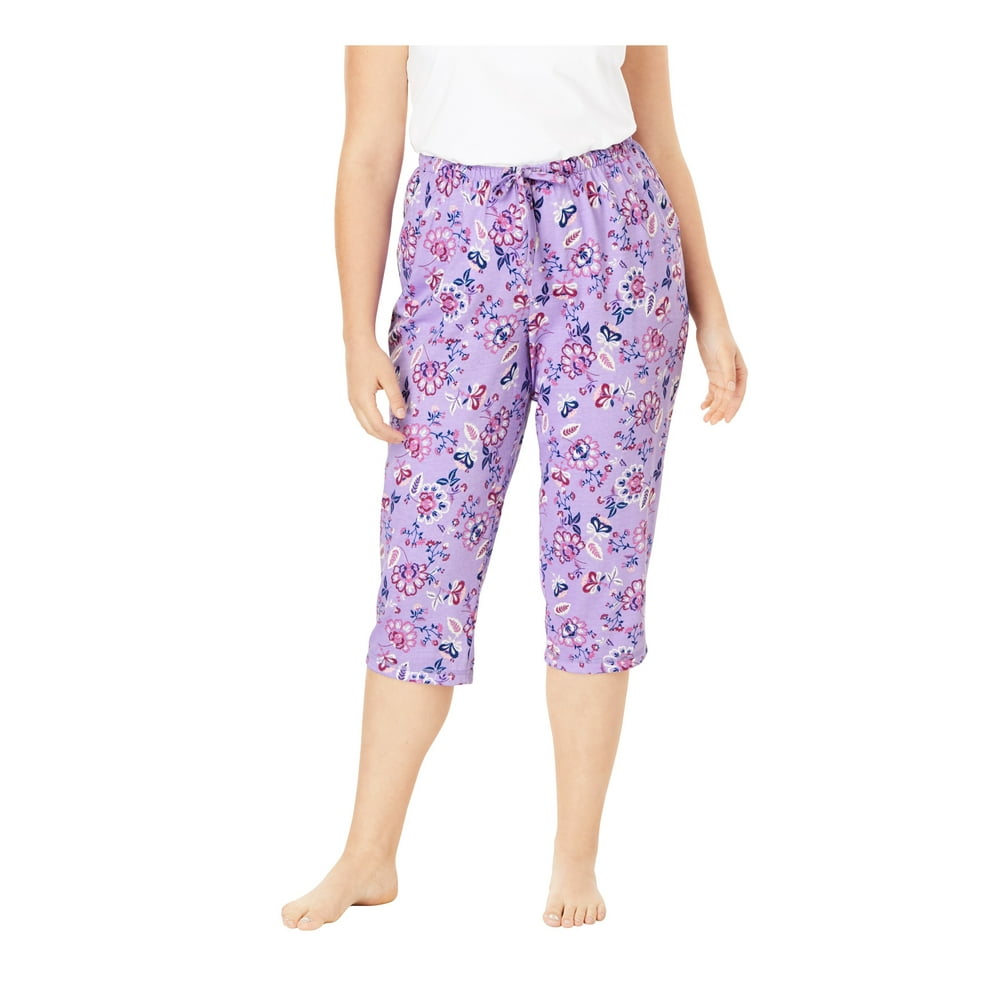 Dreams & Co. Dreams & Co. Women's Plus Size Knit Sleep Capri Pajamas