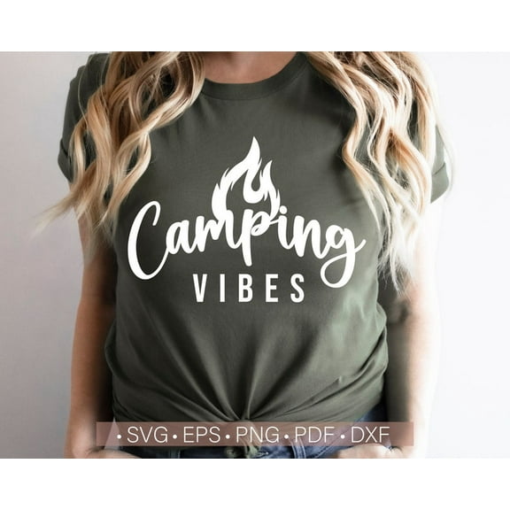 Camping Vibes T-Shirt, Camper Graphic Shirt, Women's Camping Shirt for Adventure Lovers
