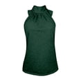 thumbnail image 5 of Duoif Womens Tank Tops, High Neck Sleeveless Top, Loose Fit Beach Vacation Shirt Womens Shirts Blackish Green L, 5 of 7