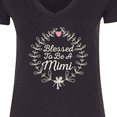 thumbnail image 4 of Inktastic Blessed to Be a Mimi Grandma Women's V-Neck T-Shirt, 4 of 5