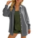 thumbnail image 1 of Craaazy Women's Relaxed Fit Collared Blouse, Solid Color Long Sleeve Button Down Top, Loose Comfy Cotton Casual Shirt for Spring & Fall Gifts, 1 of 5
