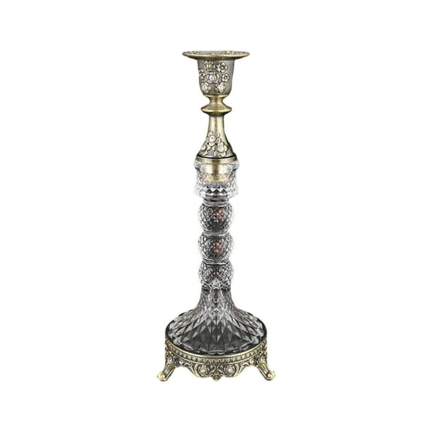 Candelabro de plata, candelabro cónico, decoración para la mesa del comedor, elegantes candelabros de latón, candelabro rústico de aluminio, candelabros giratorios, decoración para bodas y Shabat.