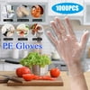 Membrane Solutions 1000PCS Disposable Transparent Barbecue PE Gloves Plastic Hand Work Gloves for Food Service gloves,Cooking, Cleaning, Hair Coloring, Painting,BBQ,Food Handling