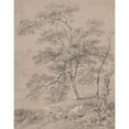 thumbnail image 2 of George Barret 15x18 Black Ornate Wood Framed Double Matted Museum Art Print Titled - Tree Study, 2 of 5