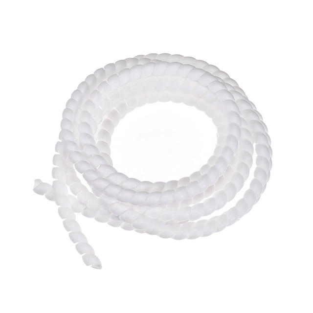 Tubo Envolvente Espiral Flexible Uxcell 8mmx12mm Cable Manejo Cordón 3 Metros Longitud Blanco