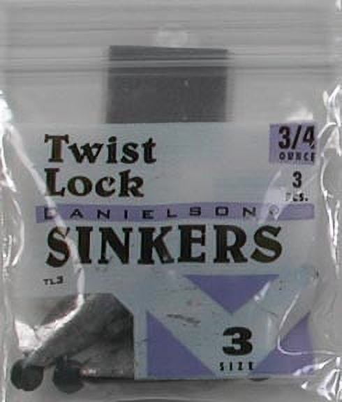 Danielson Rubber Core Twist Lock Sinkers Fishing Weights, 3/4 oz.