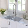 thumbnail image 3 of KRAUS Kitchen Combo with 33 Inch Undermount 50/50 Double Bowl 16 Gauge Stainless Steel Kitchen Sink and Nola™ Commercial Kitchen Faucet with Soap Dispenser in Chrome, 3 of 12
