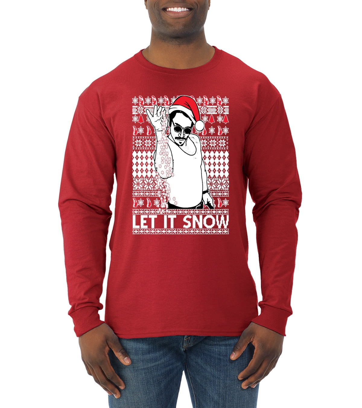 men's let it snow ugly christmas sweater walmart