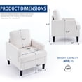 thumbnail image 7 of Modern Accent Chair Cozy Living Room Chairs Mid Century Modern Accent Chairs Reading Chair with Armrests for Living Room, Bedroom and Study（Beige）, 7 of 7