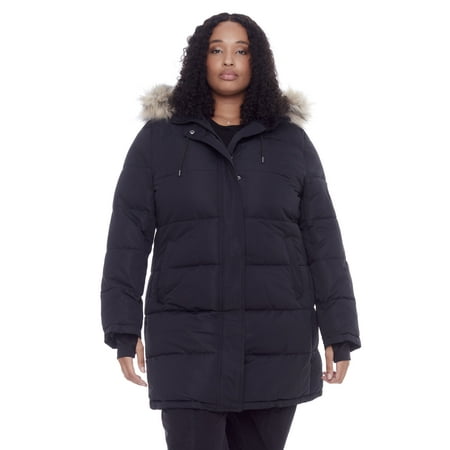 Alpine North, Aulavik Plus - Women's Vegan Down Recycled Mid-length Hooded Parka Coat (Plus Size) - Water Repellent, Windproof, Insulated Winter Jacket with Faux Fur