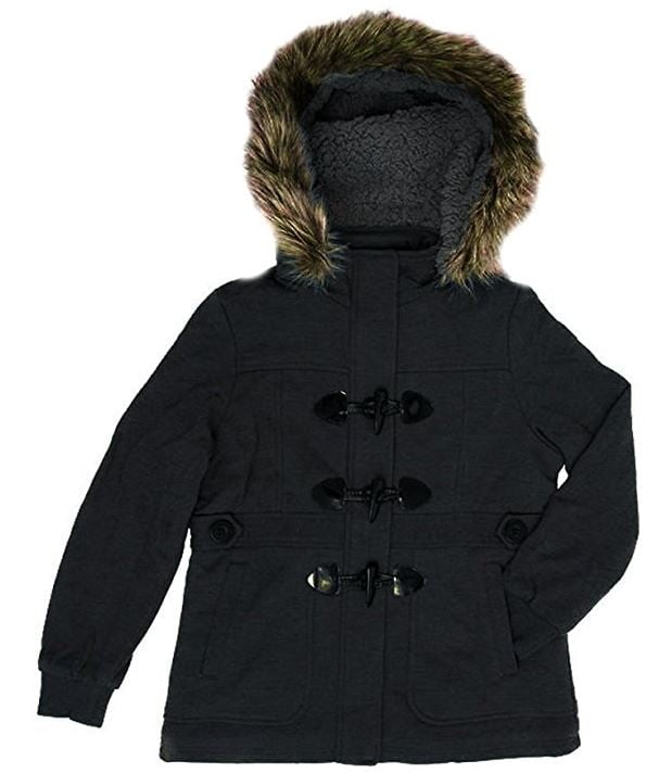 Limited Too Girls' Knit Fleece Peacoat Jacket (Black, Large) - Walmart.com
