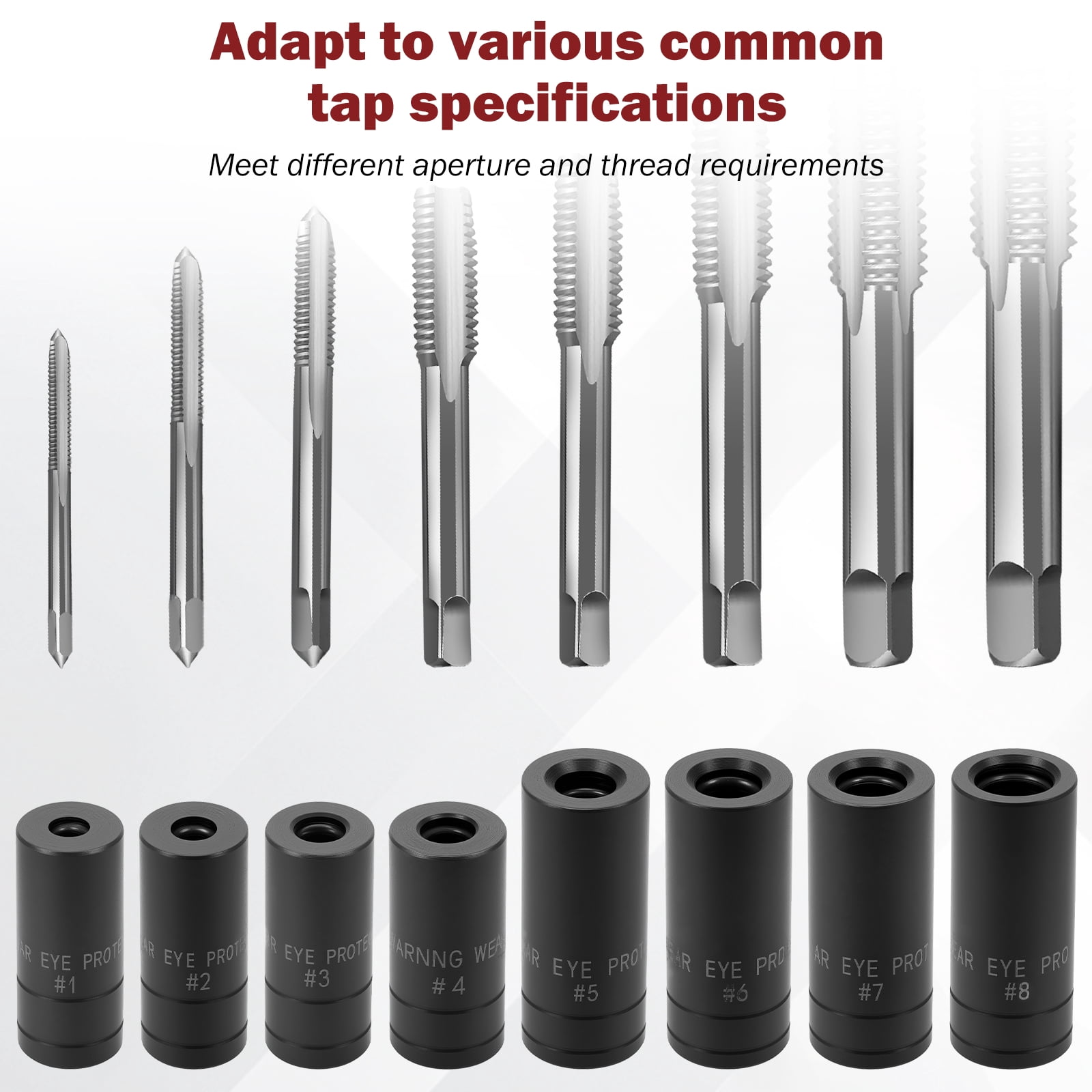 Ikoopy 8Pcs Tap Socket Set 1/4 Inch and 3/8 Inch Drive Tap Holder Socket Kit with Socket Holder for Tight Space Fractional MCTI Standard