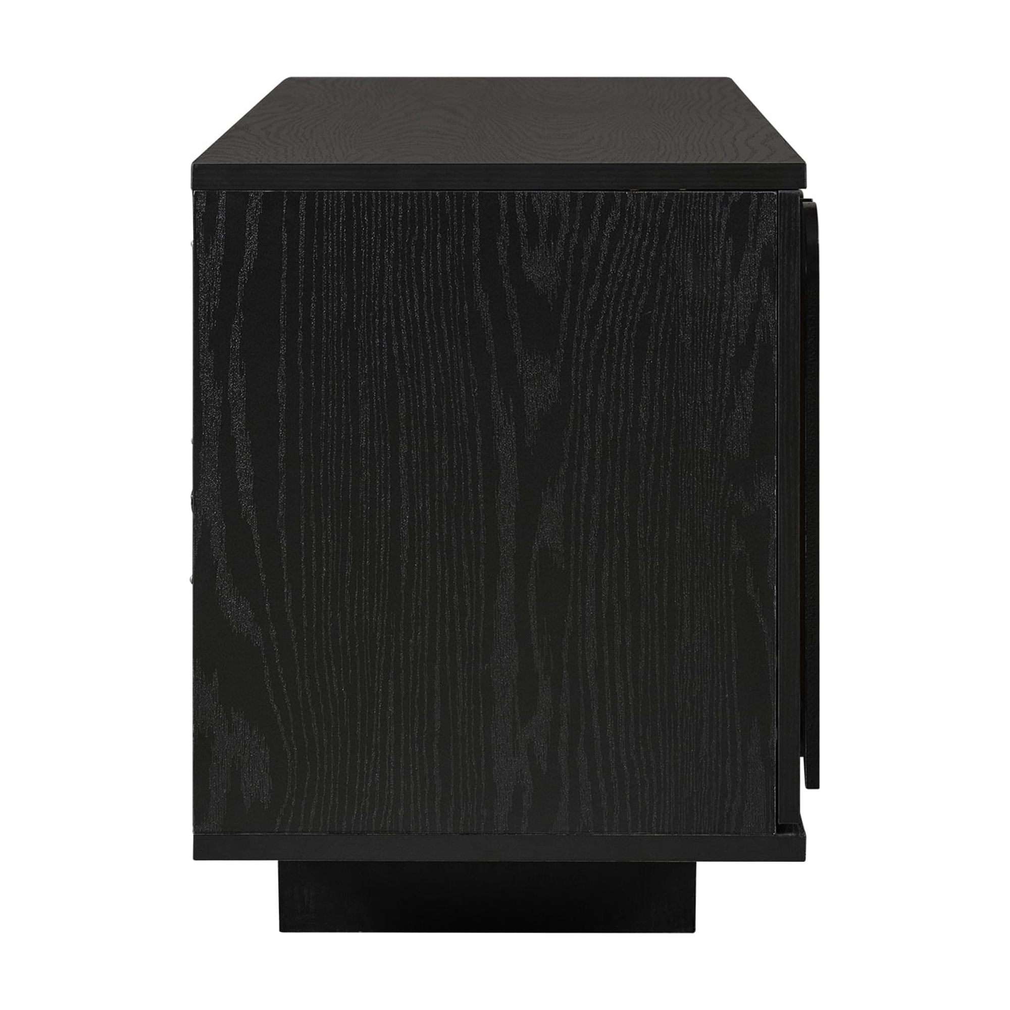 TV Stand 63 Inch Farmhouse for TVs up to 75 Inch, Media Console and Entertainment Center with Adjustable Shelves and Cable Holes, Black