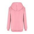 thumbnail image 5 of Guieoi Plus Size Jackets Clearance Women's Solid Color Zipper Long Sleeve Casual Fleece Hooded Pocket Coat Pink Black*Friday/Cyber*Monday Clearance, 5 of 5