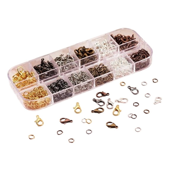 6 Colors Complete Jewelry Making Kit with Anti-Tarnish Gold Silver Open Jump Rings & Lobster Clasps, DIY Starter Supplies for Women Beginners