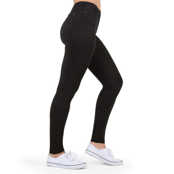 MeMoi Soft & Smooth Microsuede Leggings - Womens - Female (Large/X-Large, Black)