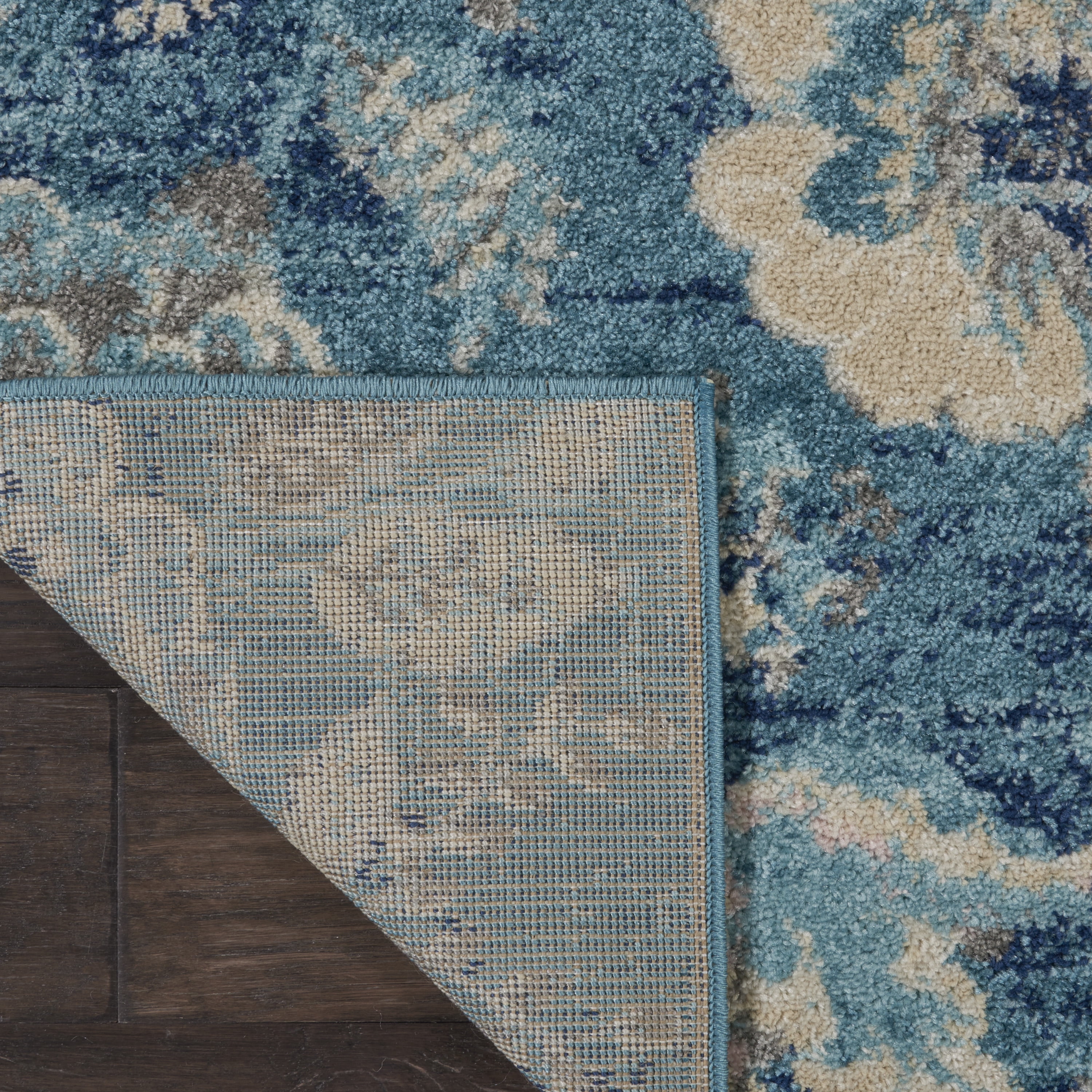 Serene Modern Floral Turquoise 2' x 4' Area Rug, (2' x 4')