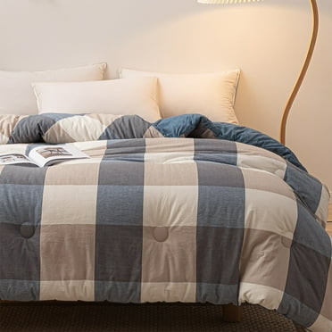 Thickened Warm Quilt 200x150cm Soft Cotton Quilt for All Seasons, Lightweight Winter Quilt with Premium Filling, Multicolor Home Bedding, Easy Care Cozy Blanket for Adults