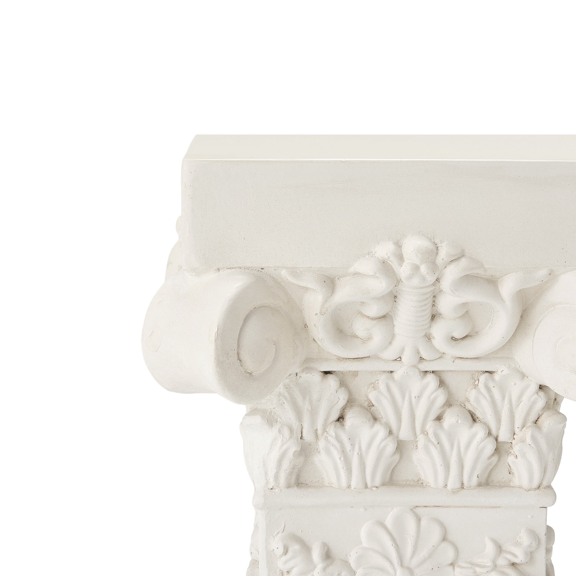 Christopher Knight Home 34"H MgO Pedestal Plant Stand, Roman Column Indoor Outdoor Planter, Beige White
