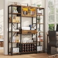 thumbnail image 5 of Cikuso Bar Cabinet with LED Light/Charging Station/Wine Holder Racks, Liquor Display Shelf Storage Cabinet, Black, 5 of 9