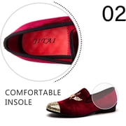 JITAI Mens Dress Tuxedo Shoes for Men Slip-on Loafers Red Size 10
