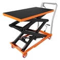 thumbnail image 1 of Chariot à Ciseaux Hydraulique 330/770 Lb, Plateforme Mobile Robuste Réglable de 14 à 50 Pouces avec Surface Antidérapante et Roues Verrouillables, Atelier Entrepôt, Noir/orange+noir, 1 of 7