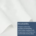 thumbnail image 3 of Delara 100% Organic Cotton King Flat Sheet, 400-Thread Count, GOTS Certified, Ultra Soft, Moisture-Wicking, 108 x 105 Inches, White, 3 of 7