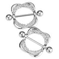 thumbnail image 2 of Esquirla 2pcs Stainless Steel Barbell Nipple Body Jewelry 14g Mamilo, 2 of 8