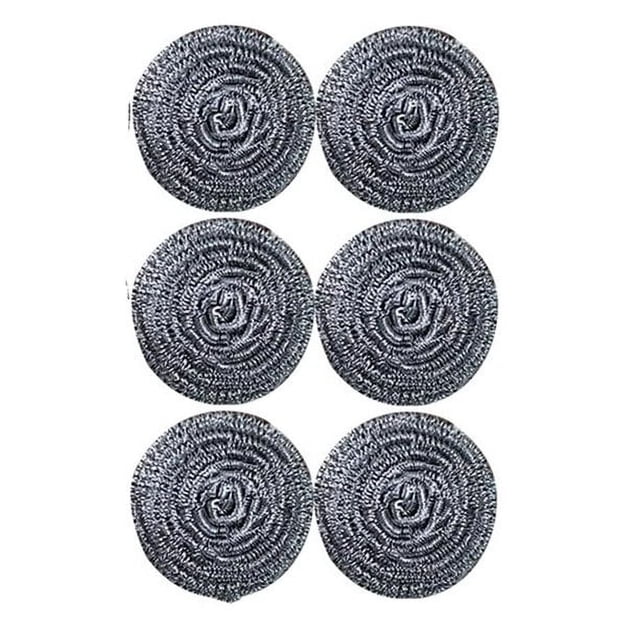 Estropajos de Acero Inoxidable (Paquete de 6) Esponjas de Acero Inoxidable, Almohadilla de Lana de Acero para Fregar Utilizada para Platos, Ollas, Sartenes y Hornos