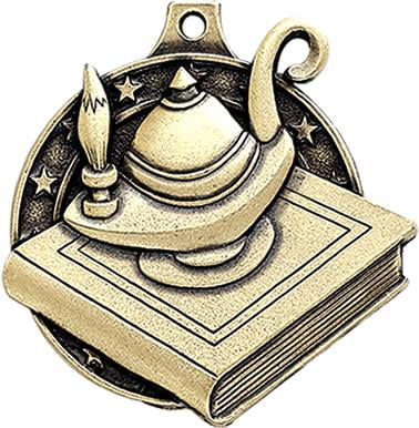 Academic Medals, 2" Gold Diecast Academic Medal Award 50 Pack