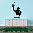 thumbnail image 3 of Sports Personalized Wall Decals for Boys Bedroom - Baseball Player Catching Ball Player DIY & Creativity Custom Name Wall Sticker - Size: 18 In x 30 In, 3 of 4