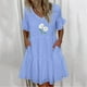 thumbnail image 1 of Puntoco Vestido De Manga Corta Con Cuello En V, Vestido De Verano Casual Estampado De Manga Corta Con Cuello En V Y Bolsillo Para Mujer, Color Azul Xl, 1 of 6