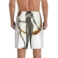 thumbnail image 4 of Lsque Gothic Skeleton With Roses Mens Sleep Pajama Shorts,Short Pajama Pants, Cotton Ultra-Soft Knit-XX-Large, 4 of 9