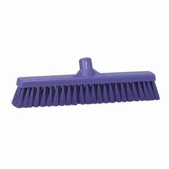 16 in Sweep Face Broom Head, Soft/Stiff Combination, Synthetic, Purple