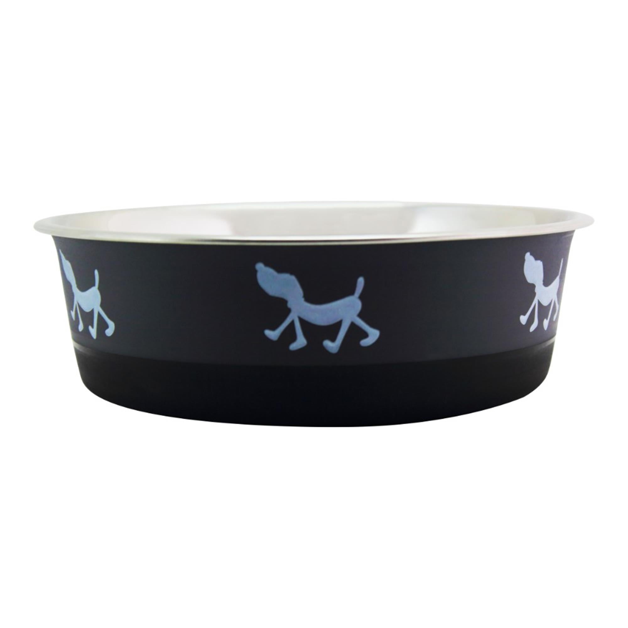 Pefilos 28.7 oz Stainless Steel Pet Bowl with Anti Skid Rubber Base and Dog Design, 6.69"x3.54" Dog Bowls for Small Dogs, Gray Pefilos 28.7 oz Stainless Steel Pet Bowl with Anti Skid Rubber Base and Dog Design, 6.69"x3.54" Dog Bowls for Small Dogs, Gray