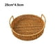 thumbnail image 3 of Inteprter Bandeja tejida hecha a mano, bandejas de almacenamiento con asa, de fruta, cesta de almacenamiento de aperitivos de cocina para Decoración del hogar Goma de flor amarilla 25 cm * 4.5 cm, 3 of 6
