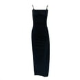 thumbnail image 5 of Bigersell Robes Trapèze Style Mode pour Femmes Chaîne Couleur Unie Fente Haute Robe à Bretelles à Chaîne Robe Trapèze Longue Style 25414, Robes Longues pour Femme Noir G, 5 of 5