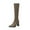 Khaki, variant on Women's Knee-High Boots Round Toe Chunky Heel Thick Sole Wide Calf Dressy Cozy Booties Winter Snow Boot Casual Outdoor Dressy Shoes