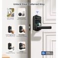 thumbnail image 3 of Veise WiFi Smart Lever Lock, Fingerprint Keyless Entry Door Lock with Handle, Built-in WiFi, Remote App Control, IP65 Waterproof, Matte Black, 3 of 10