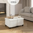thumbnail image 4 of STORAGEBUD Ottoman avec Rangement pour Salon, Cube de Rangement de 16 Pouces, Petit Repose-Pieds Ottoman, Tabouret Bouclé Max 330lbs, Ottoman Blanc, 4 of 5