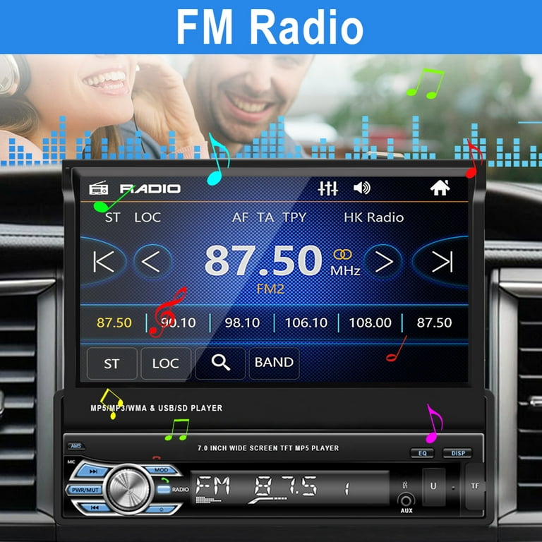 AMPrime Android Car Radio Autoradio 1 Din 7'' Touch Screen Car
