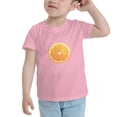 thumbnail image 3 of Half Orange Cartoon Funny Toddler T-Shirts for Boys Girls (Pink, 4T), 3 of 5