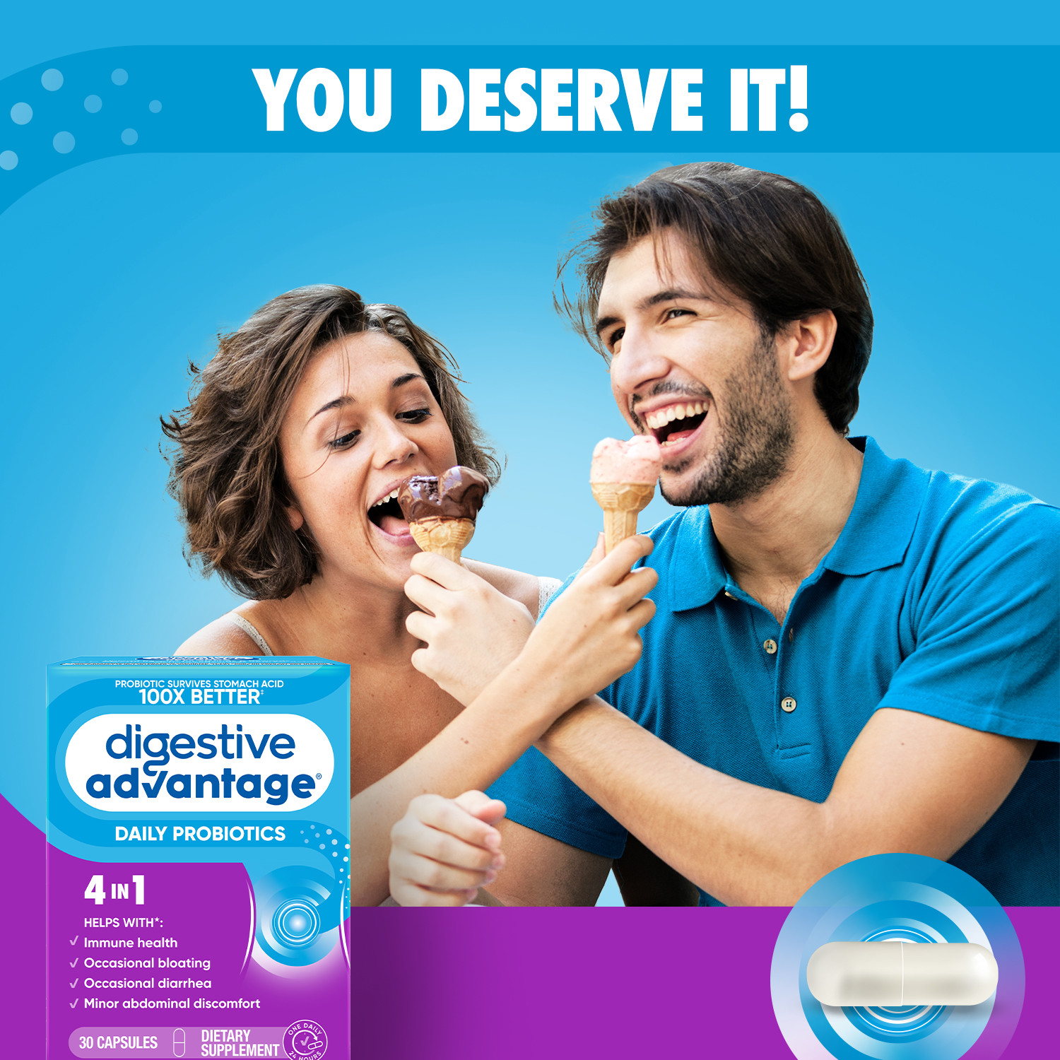 Digestive Advantage Daily Probiotic, Survives Better than 50 Billion - 30 Capsules - image 5 of 11