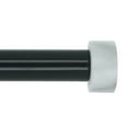 thumbnail image 1 of Meriville 1-Inch Diameter Single Window Treatment Curtain Rod, Vico White Marble End Cap Finial, 28-inch to 48-inch Adjustable, Black, 1 of 1