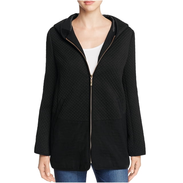 Finity - Sudadera con capucha para mujer, acolchada y brillante, color negro, 8