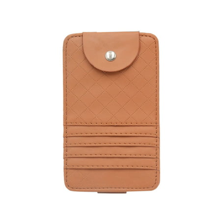Brown Faux Leather Business Name Credit Card Holder Case Bag for Car (Best Credit Card Singapore)