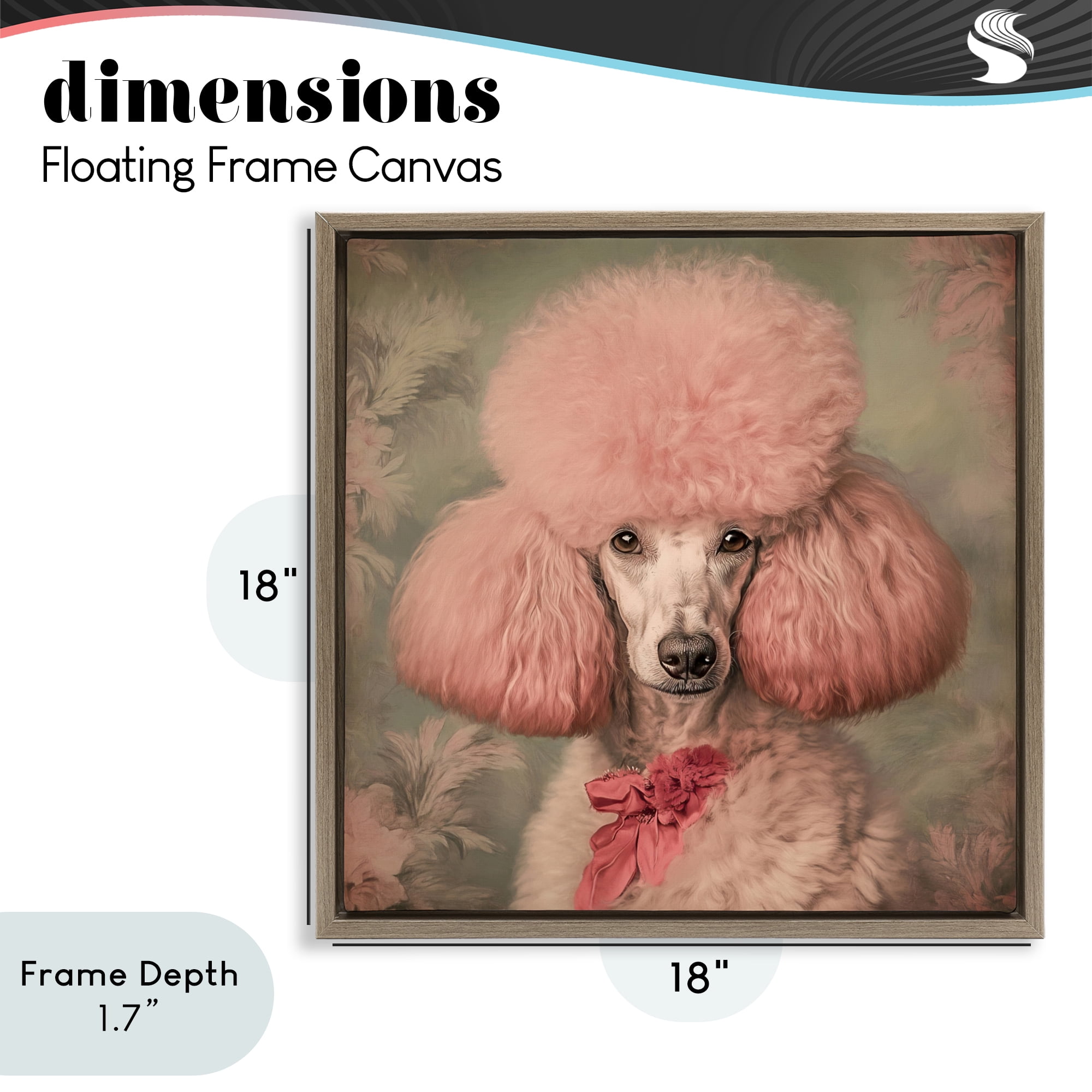 Stupell Industries Miss Baroness Blush Brown Framed Floater Canvas Wall Art, design by Tina LeCour